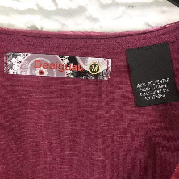 Desigual Keila Long Sleeve Print T-shirt Size M - Picture 4 of 7